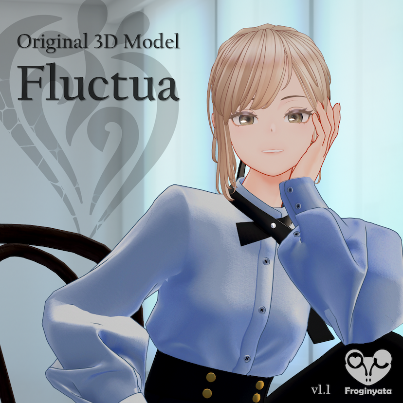 Fluctua - Original 3D Model (VRChat PC, Quest, VRM)